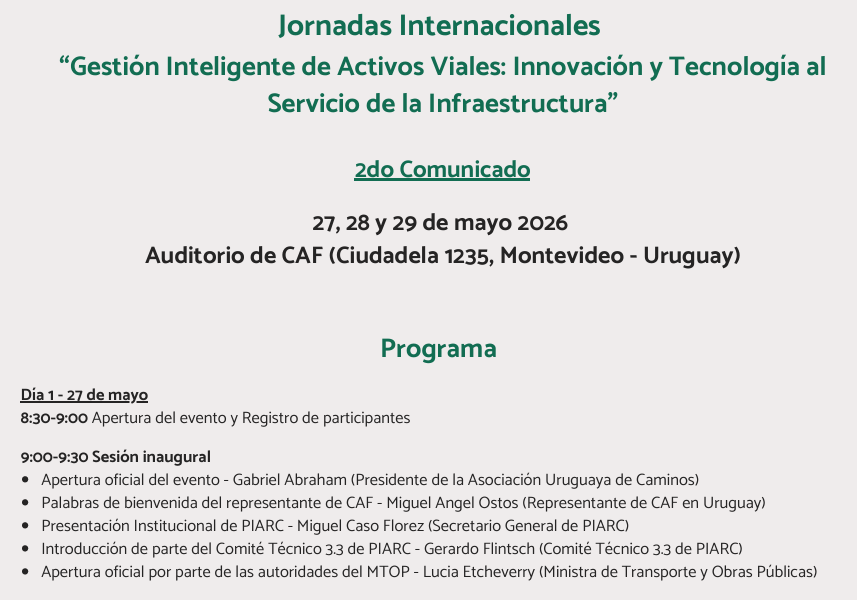 Jornadas Internacionales Gestión Inteligente de Activos Viales
