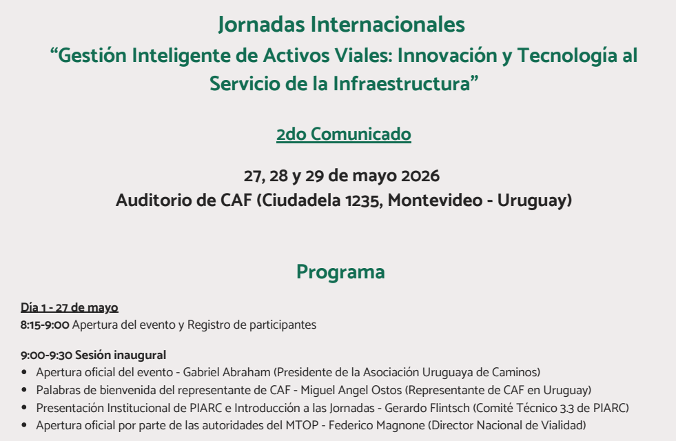 Jornadas Internacionales Gestión Inteligente de Activos Viales