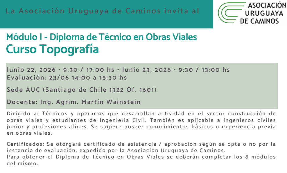 Curso Topografía (Módulo I-Diploma de Técnico en Obras Viales)
