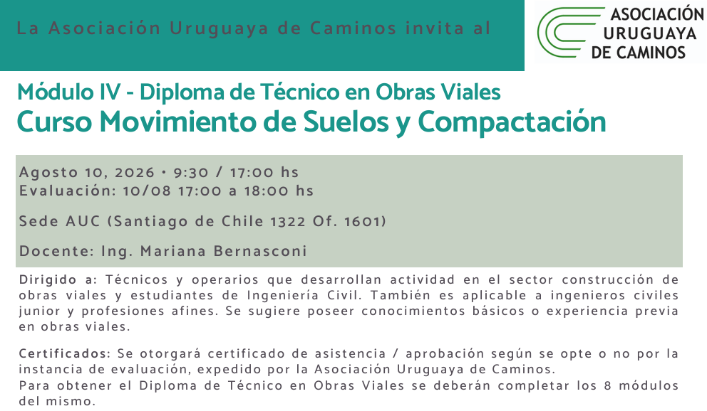 Curso Movimiento de Suelos y Compactación (Módulo IV-Diploma de Técnico en Obras Viales)